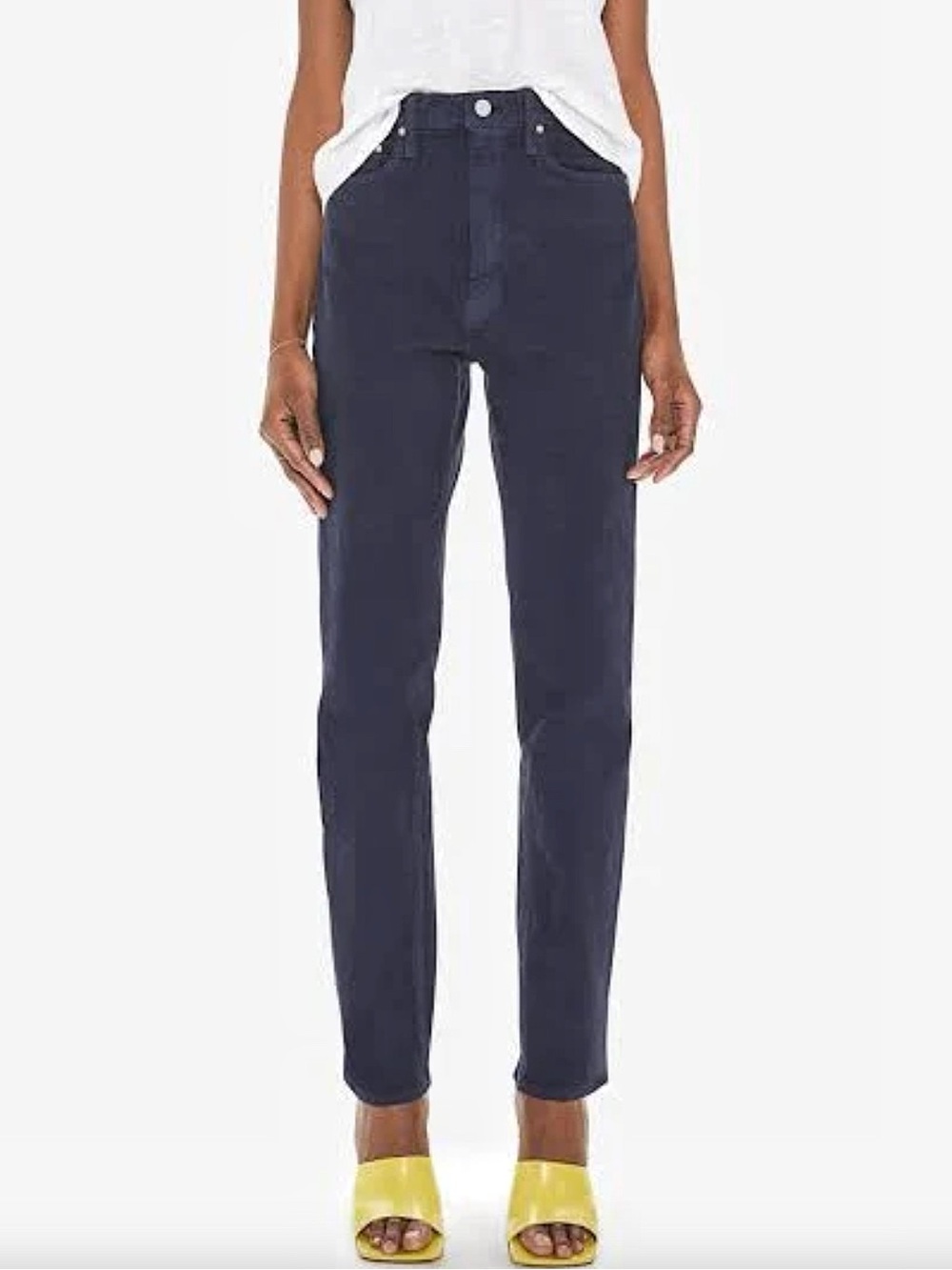 Mother High Waisted Study Skimp Jeans Blue Graphite